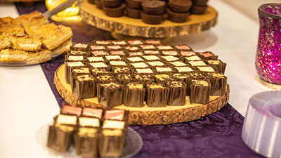 A dish of brownies and additional sweet treats