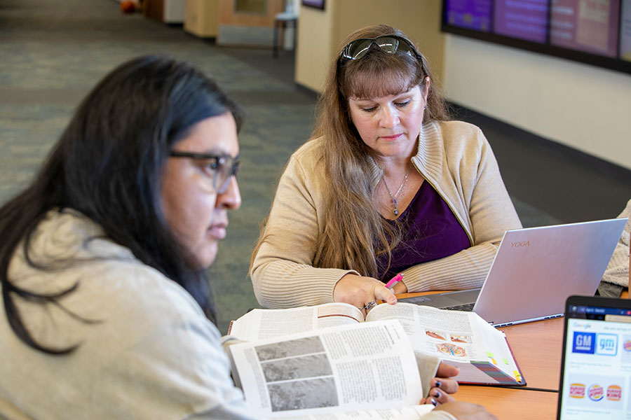 Adult student going back to college at San Juan College.