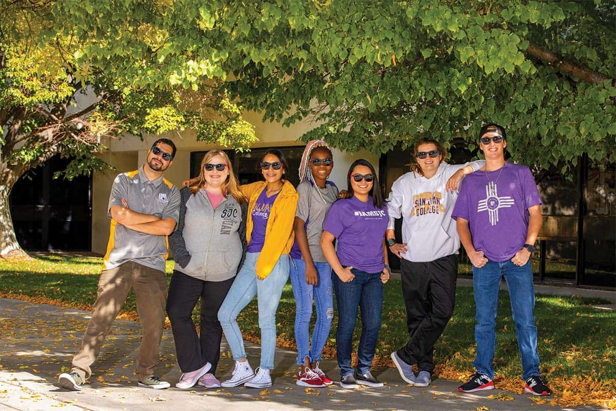 Group of San Juan College students on main campus.