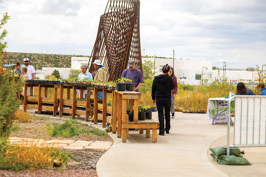 Arbor day tree giveaway on the San Juan College Campus