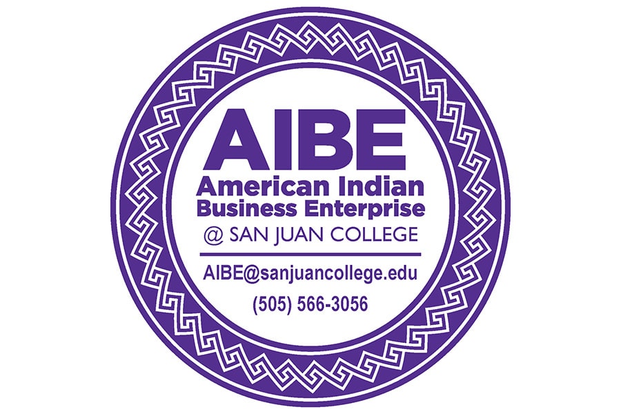 AIBE logo American Indian Business Enterprise at San Juan College. aibe@sanjuancollege.edu and 505-566-3056