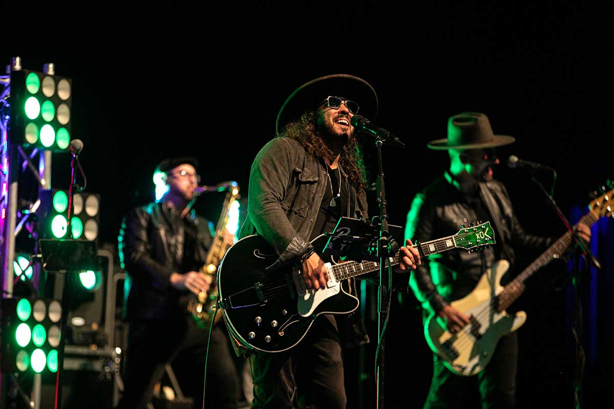 Students performing in a theatre play